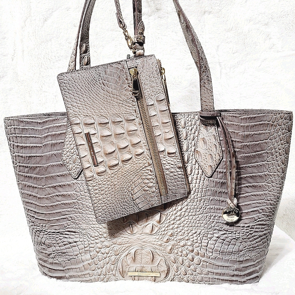 🔥 Brahmin Melbourne Tote Bag Purse + Wallet Bonus